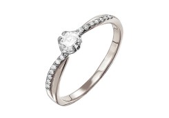 Кольцо из белого золота с фианитом