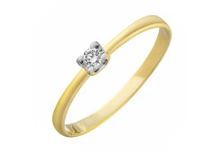 Кольцо из желтого золота с бриллиантом