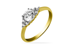 Кольцо из желтого золота с фианитом