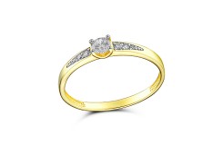 Кольцо из желтого золота с фианитом