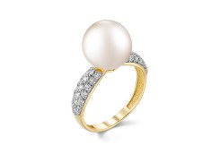 Кольцо из желтого золота с жемчугом