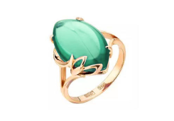 Кольцо из желтого золота с аквамарином