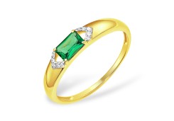Кольцо из желтого золота с изумрудом
