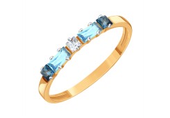 Золотое кольцо с полудрагоценными камнями