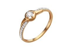 Золотое кольцо с фианитом