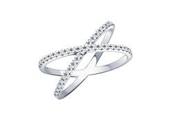 Кольцо из белого золота с фианитом