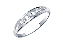 Кольцо из белого золота с фианитом