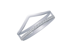 Кольцо из белого золота с фианитом