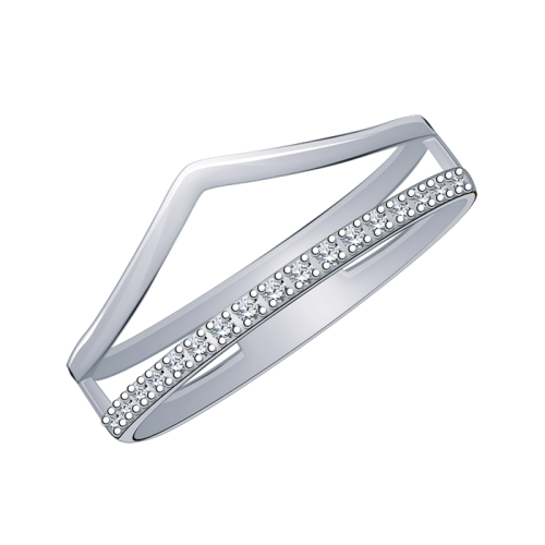 Кольцо из белого золота с фианитом