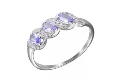 Кольцо из белого золота с танзанитом