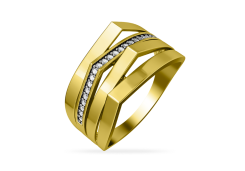 Кольцо из желтого золота с фианитом