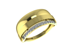 Кольцо из желтого золота с фианитом