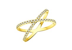 Кольцо из желтого золота с фианитом