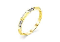 Кольцо из желтого золота с фианитом