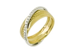 Кольцо из желтого золота с фианитом