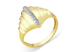 Кольцо из желтого золота с фианитом