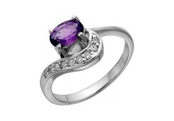 Серебряное кольцо с аметистом