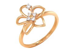 Серебряное кольцо с позолотой с фианитом