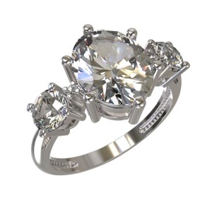 Серебряное кольцо с фианитом
