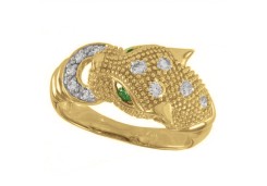 Серебряное кольцо с позолотой с фианитом