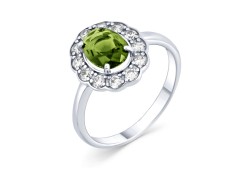 Серебряное кольцо с хризолитом