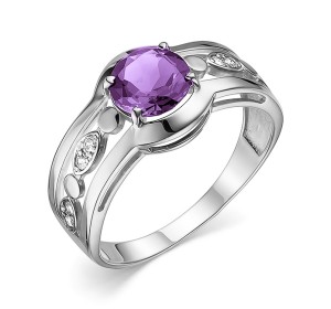 Серебряное кольцо с аметистом