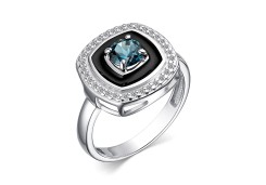 Серебряное кольцо с лондон топазом