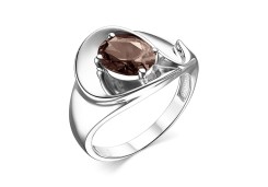 Серебряное кольцо с раух-топазом