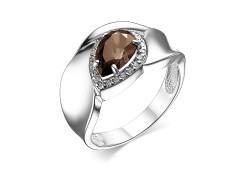 Серебряное кольцо с раух-топазом