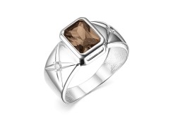 Серебряное кольцо с раух-топазом