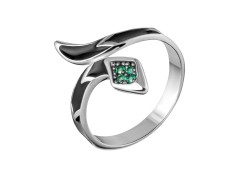 Серебряное кольцо с кристаллом