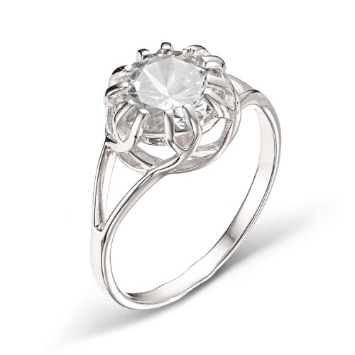 Серебряное кольцо с бриллиантом