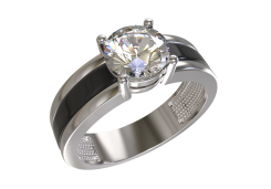 Серебряное кольцо с фианитом