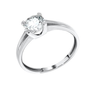 Серебряное кольцо с фианитом