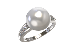 Серебряное кольцо с жемчугом