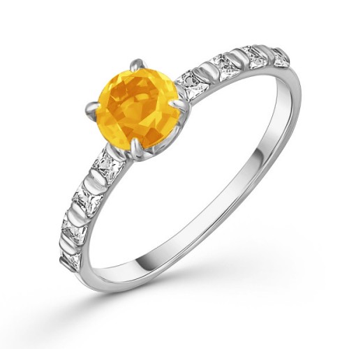 Серебряное кольцо с цитрином