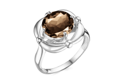 Серебряное кольцо с раух-топазом