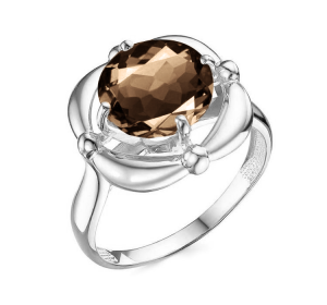Серебряное кольцо с раух-топазом