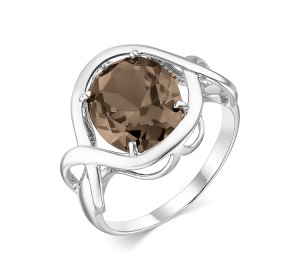 Серебряное кольцо с раух-топазом