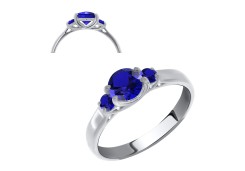 Серебряное кольцо с кристаллом