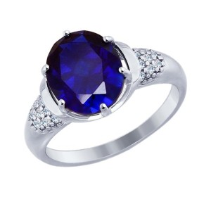 Серебряное кольцо с корундом