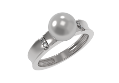 Серебряное кольцо с жемчугом
