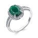 Серебряное кольцо с агатом зеленым
