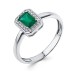 Серебряное кольцо с агатом зеленым