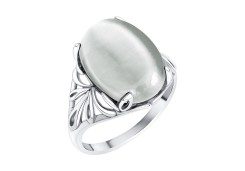 Серебряное кольцо с кошачим глазом