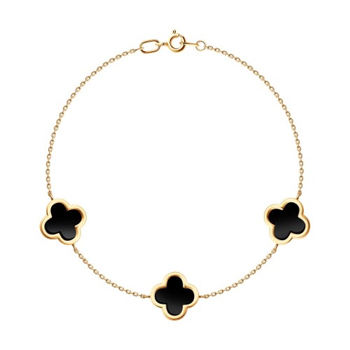 Золотой браслет с агатом