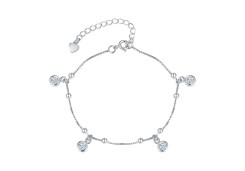 Серебряный браслет с фианитом