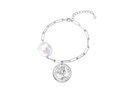 Серебряный браслет с жемчугом