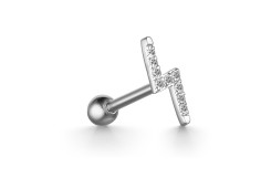 Серьга д/пирсинга из белого золота с бриллиантом