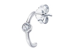 Серьга д/пирсинга из серебра с фианитом